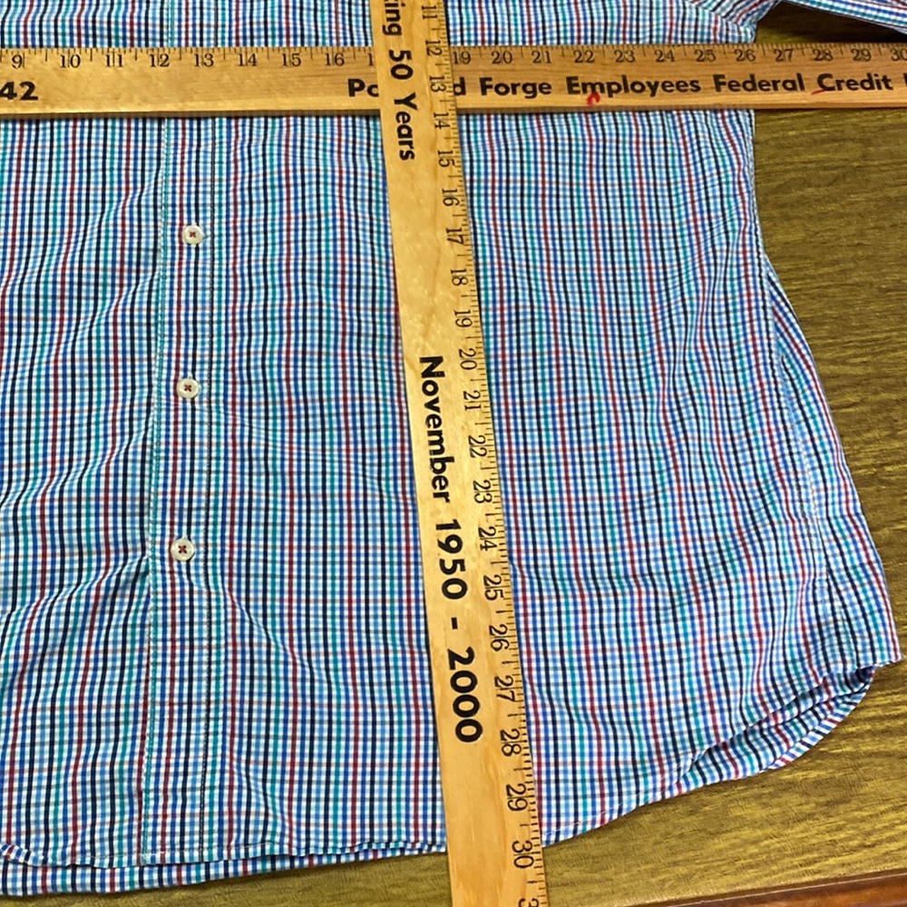 Chaps Stretch Easy Care XXL Blue Red Check Long Sleeve Button Down Shirt - Picture 7 of 7